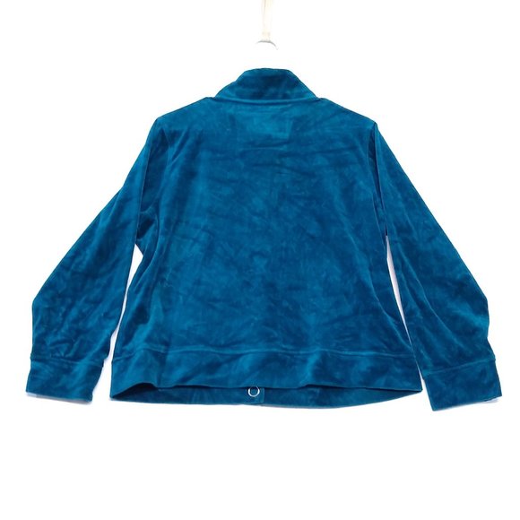 Onque Casuals Large Velour Casual Jacket Snap Fasten Comfort Elements of Style - Picture 5 of 12